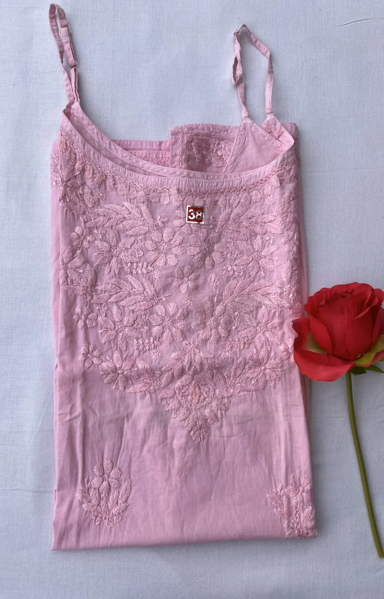 Sleeveless Top - Cotton Lucknawi Chikankari - Lavender